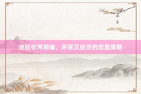 池回收再期骗，环保又经济的双赢策略