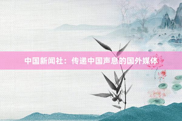 中国新闻社：传递中国声息的国外媒体