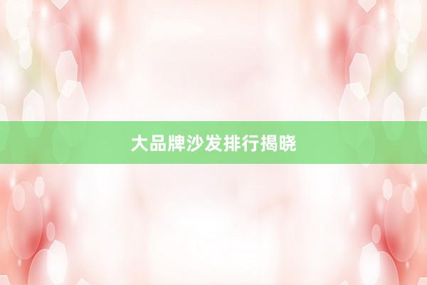大品牌沙发排行揭晓